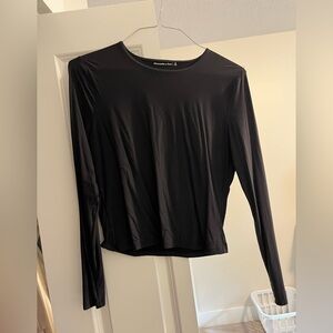 Abercrombie & Fitch Black Long Sleeve Crew Neck Top